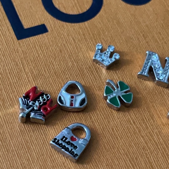 Origami Owl Silver Charms Nurse Theme I Love Shopping RN Crown Lucky Charm Purse - Picture 3 of 4